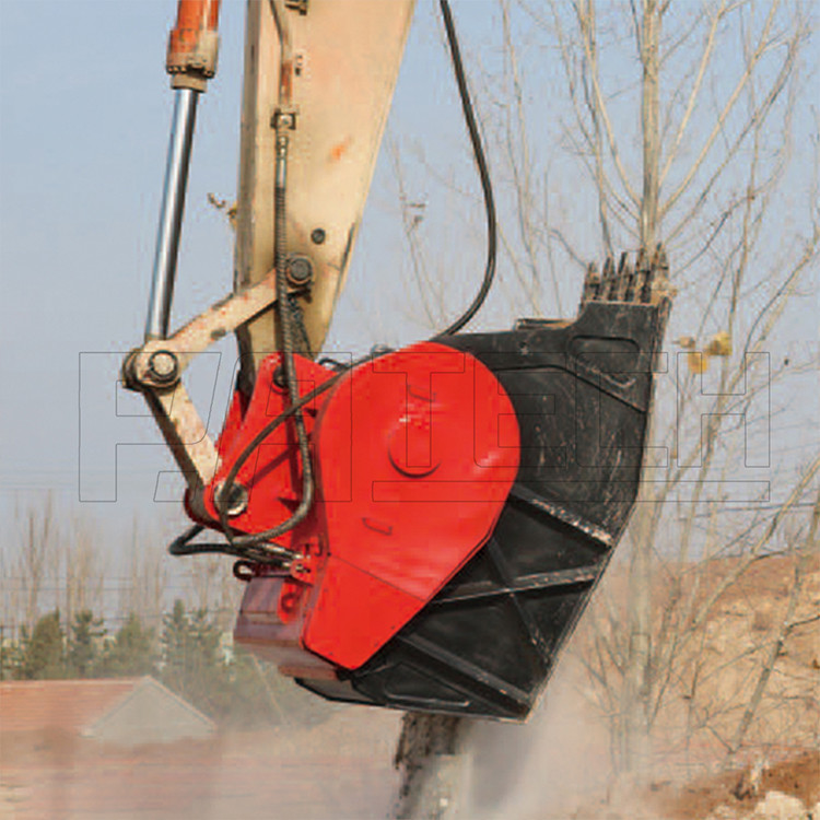 Foundation Excavator Crusher Attachment , 50T Excavator Stone Crusher